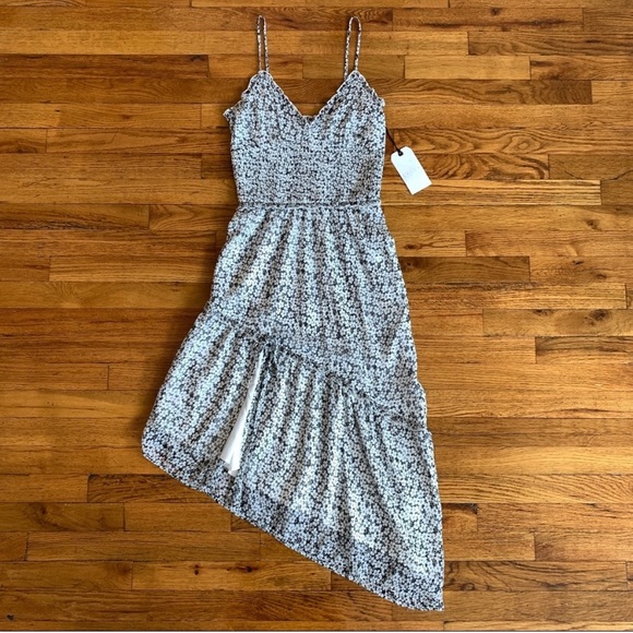 Leith Nordstrom Asymmetrical Midi Dress Floral S - Picture 3 of 9